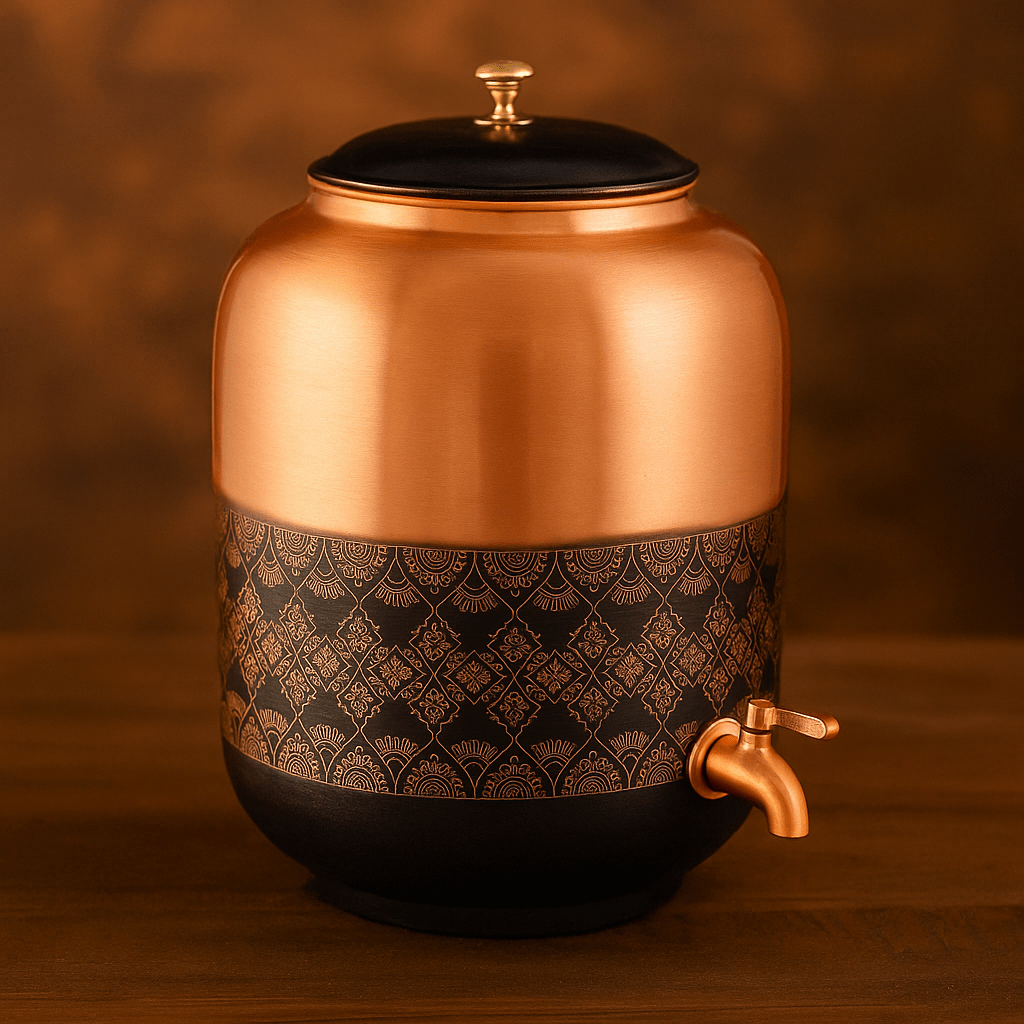 Copper capsule tank dark antique embossed matt meena 4/8/12/16/20 L