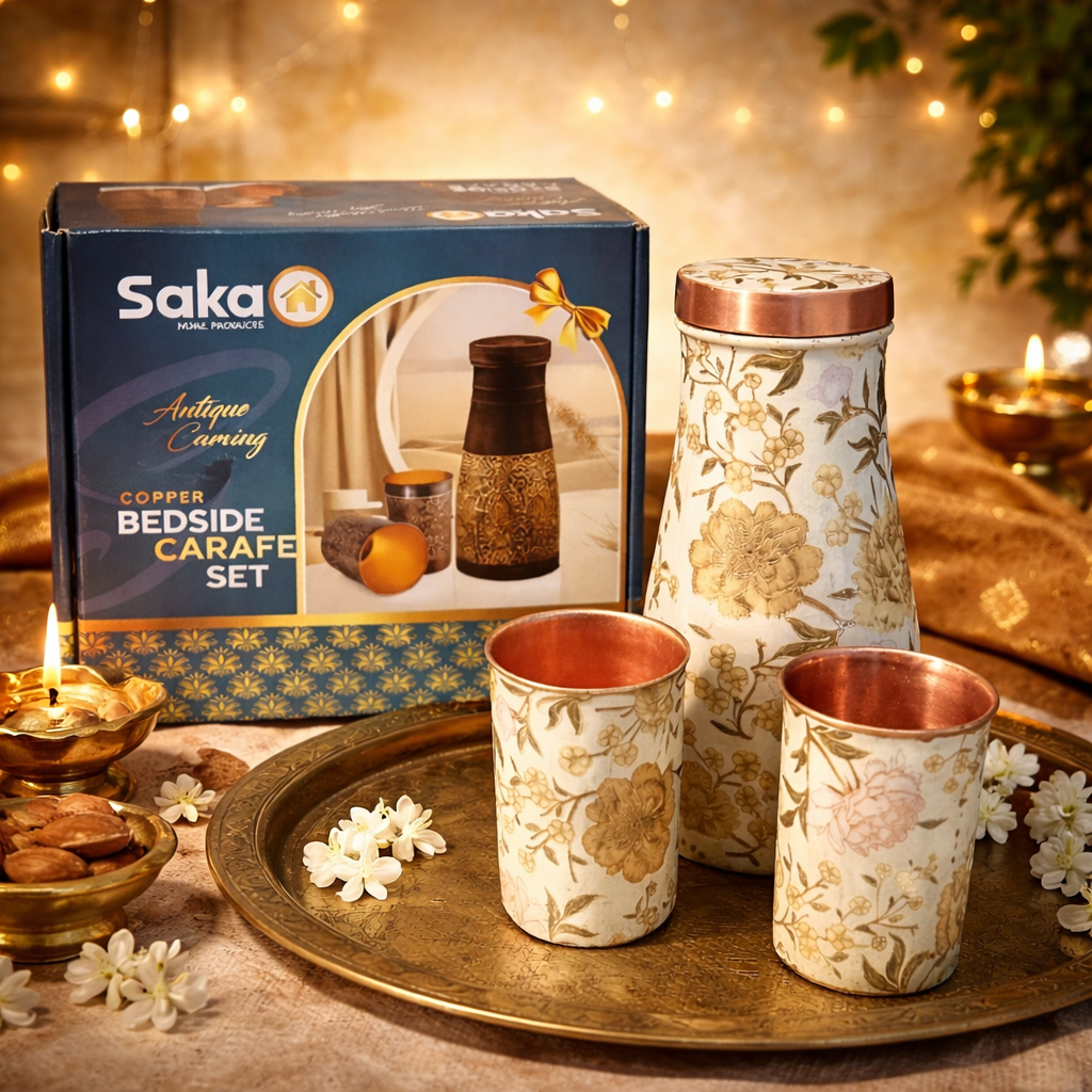 Copper-jar-2-glasses-gift-set-sugarpot-meena-floral-printed