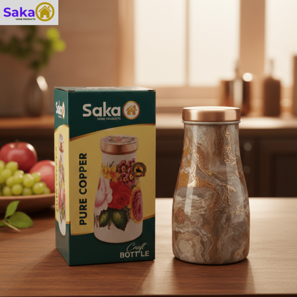 Copperbedroom jar gold meena marble printed saka