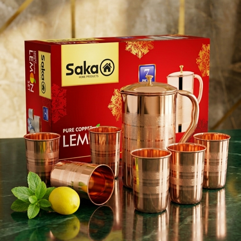Pure-copper-lemon-set-7-pcs-1-jug-&-6-glass-silvertouch-with-gift-box